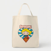 Chibi Supergirl Starburst Heart en Logo Tote Bag (Voorkant)