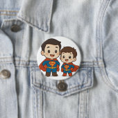 Chibi Superhero Duo Stationery Ronde Button 7,6 Cm (In situ)