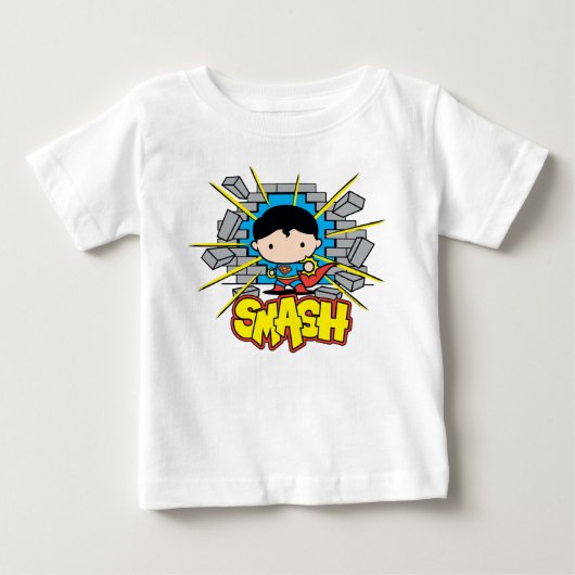 Chibi Superman die door de Brick-muur smashing (Voorkant)