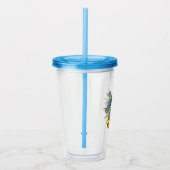 Chibi Superman die door de Brick-muur smashing Acryl Drinkbeker (Rechts)