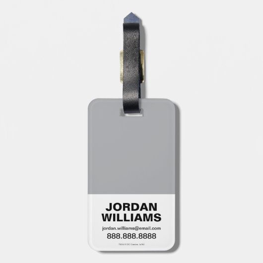 Chibi Superman die door de Brick-muur smashing Bagagelabel (Achterkant verticaal)