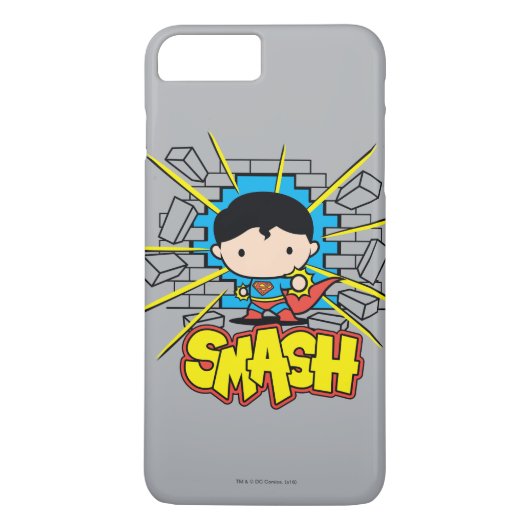 Chibi Superman die door de Brick-muur smashing Case-Mate iPhone Case (Achterkant)