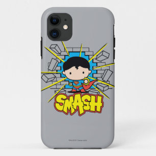 Chibi Superman die door de Brick-muur smashing Case-Mate iPhone Case