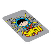 Chibi Superman die door de Brick-muur smashing Magneet (Rechterzijde)
