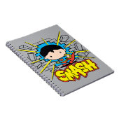 Chibi Superman die door de Brick-muur smashing Notitieboek (Rechterzijde)