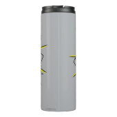 Chibi Superman die door de Brick-muur smashing Thermosbeker (Achterkant)