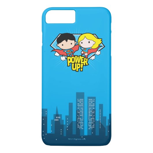 Chibi Superman en Chibi Supergirl Power Up! Case-Mate iPhone Case (Achterkant)