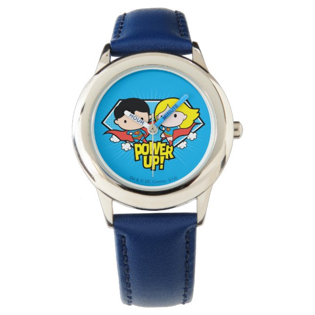 Chibi Superman en Chibi Supergirl Power Up! Horloge (Voorkant)