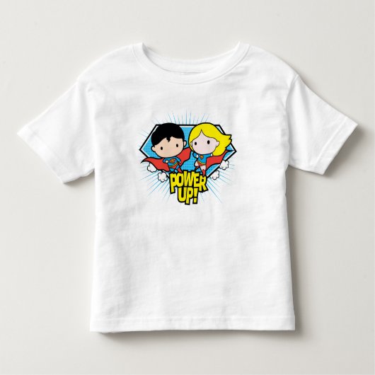 Chibi Superman en Chibi Supergirl Power Up! Kinder Shirts (Voorkant)