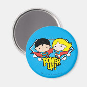 Chibi Superman en Chibi Supergirl Power Up! Magneet (Voorkant / Achterkant)