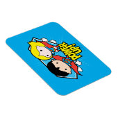 Chibi Superman en Chibi Supergirl Power Up! Magneet (Rechterzijde)
