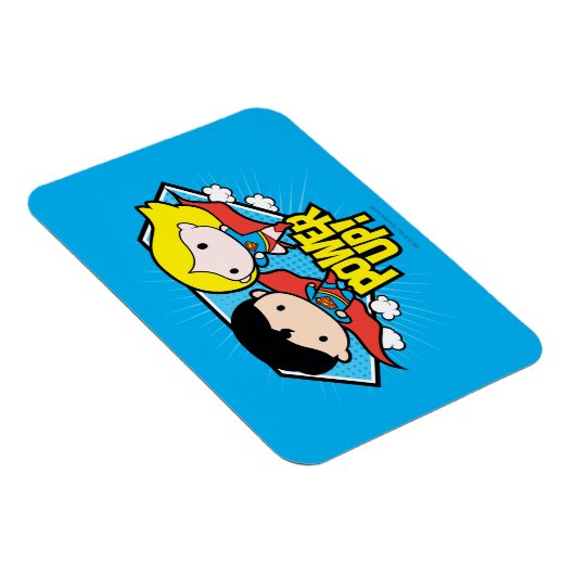 Chibi Superman en Chibi Supergirl Power Up! Magneet (Rechterzijde)