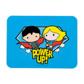 Chibi Superman en Chibi Supergirl Power Up! Magneet (Horizontaal)