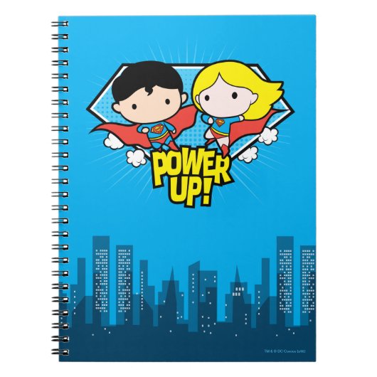 Chibi Superman en Chibi Supergirl Power Up! Notitieboek (Voorkant)