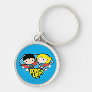 Chibi Superman en Chibi Supergirl Power Up! Sleutelhanger