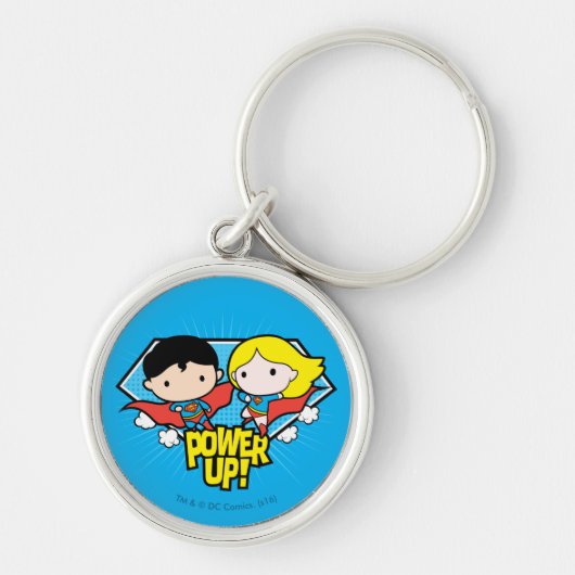 Chibi Superman en Chibi Supergirl Power Up! Sleutelhanger (Voorkant)