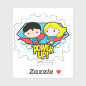 Chibi Superman en Chibi Supergirl Power Up! Sticker (Vel)