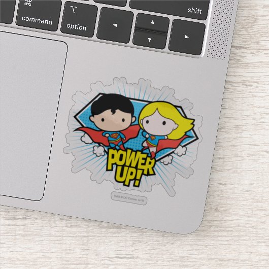 Chibi Superman en Chibi Supergirl Power Up! Sticker (Detail)