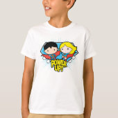 Chibi Superman en Chibi Supergirl Power Up! T-shirt (Voorkant)