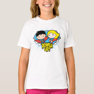 Chibi Superman en Chibi Supergirl Power Up! T-shirt