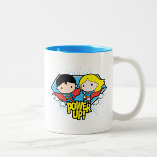 Chibi Superman en Chibi Supergirl Power Up! Tweekleurige Koffiemok