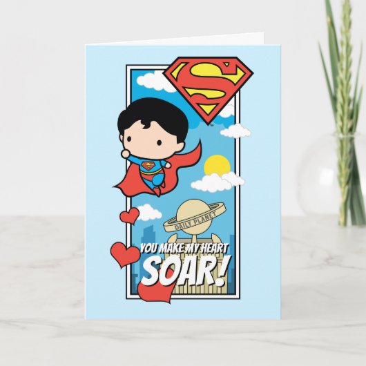 Chibi Superman - Je maakt mijn hartsbodem Valentij Feestdagen Kaart (Voorkant)