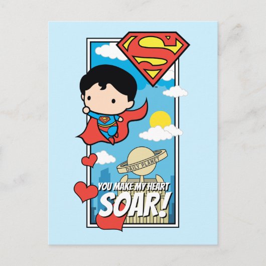 Chibi Superman - Je maakt mijn hartsbodem Valentij Feestdagenkaart (Voorkant)