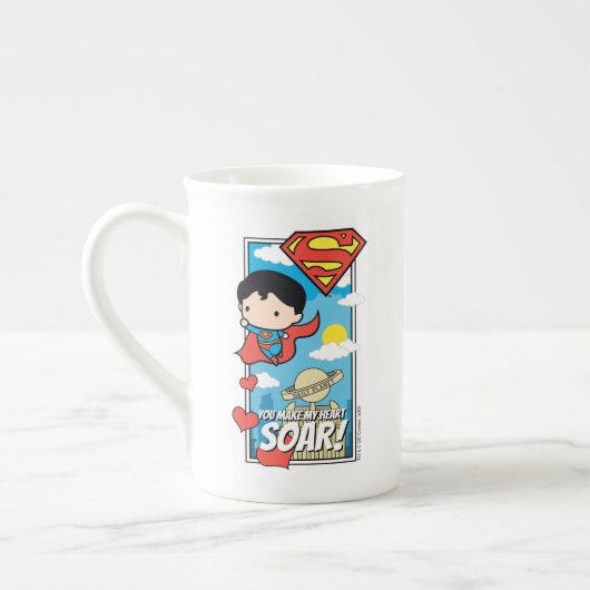 Chibi Superman - Je maakt mijn hartsbodem Valentij Porselein Kop (Links)