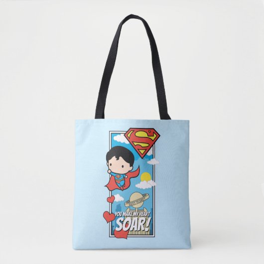 Chibi Superman - Je maakt mijn hartsbodem Valentij Tote Bag (Voorkant)