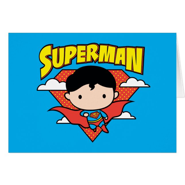 Chibi Superman Polka Dot Shield and Name (Voorkant Horizontaal)