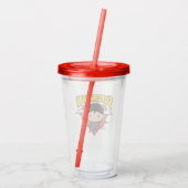 Chibi Superman Polka Dot Shield and Name Acryl Drinkbeker (Achterkant)