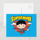 Chibi Superman Polka Dot Shield and Name Briefkaart (Voorkant / Achterkant)