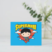 Chibi Superman Polka Dot Shield and Name Briefkaart (Staand voorkant)