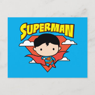Chibi Superman Polka Dot Shield and Name Briefkaart