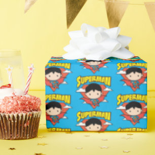 Chibi Superman Polka Dot Shield and Name Cadeaupapier