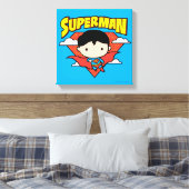 Chibi Superman Polka Dot Shield and Name Canvas Afdruk (Insitu (Slaapkamer))