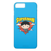 Chibi Superman Polka Dot Shield and Name Case-Mate iPhone Case (Achterkant)