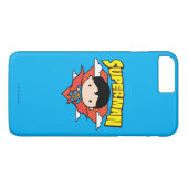 Chibi Superman Polka Dot Shield and Name Case-Mate iPhone Case (Achterkant (Horizontaal))