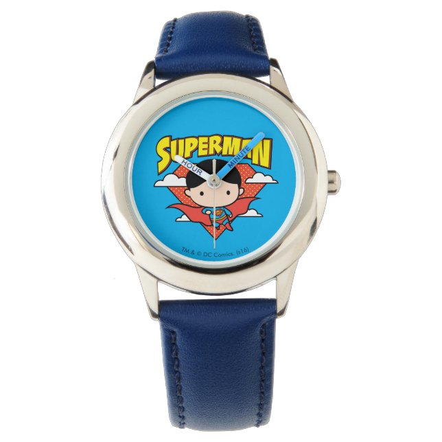 Chibi Superman Polka Dot Shield and Name Horloge (Voorkant)
