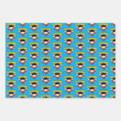 Chibi Superman Polka Dot Shield and Name Inpakpapier Vel (Voorkant 3)