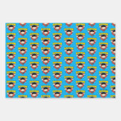 Chibi Superman Polka Dot Shield and Name Inpakpapier Vel (Voorkant)