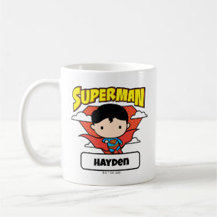 Chibi Superman Polka Dot Shield and Name Koffiemok