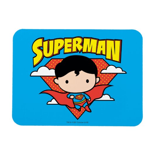 Chibi Superman Polka Dot Shield and Name Magneet (Horizontaal)