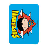 Chibi Superman Polka Dot Shield and Name Magneet (Verticaal)