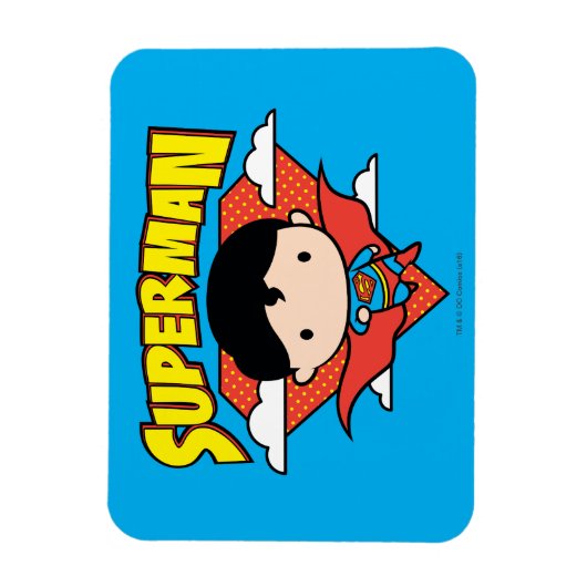Chibi Superman Polka Dot Shield and Name Magneet (Verticaal)
