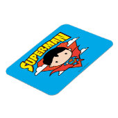 Chibi Superman Polka Dot Shield and Name Magneet (Linkerzijde)