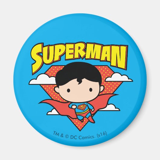 Chibi Superman Polka Dot Shield and Name Magneet (Voorkant)