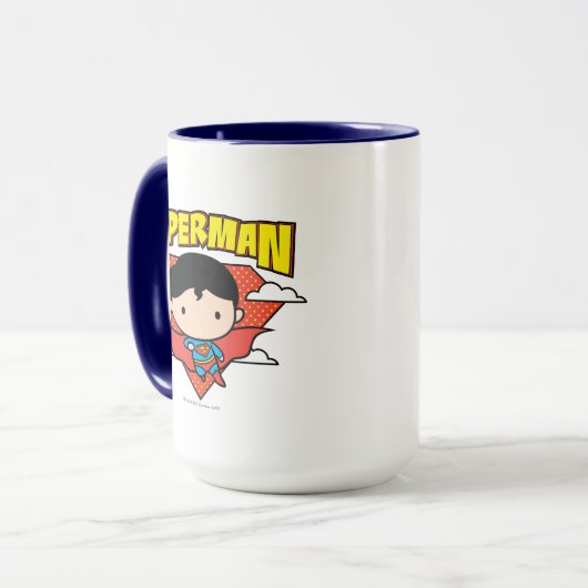 Chibi Superman Polka Dot Shield and Name Mok (Voorkant links)