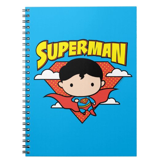 Chibi Superman Polka Dot Shield and Name Notitieboek (Voorkant)