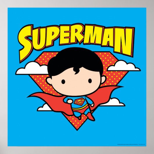 Chibi Superman Polka Dot Shield and Name Poster (Voorkant)
